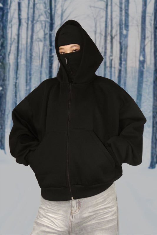 ZENZWEAVE Ninja Mask Hoodie – Born in Shadows, Built for Legends